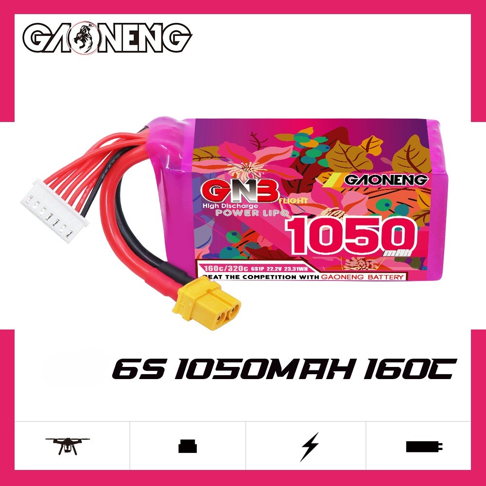 GNB Batteries GNB Battery 22.2V 160C 1050mAh 6S, product image from Kiwiquads