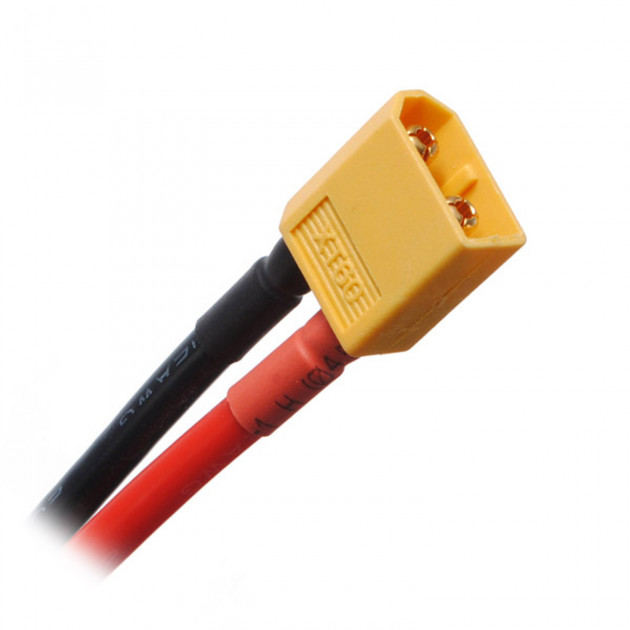 Amass Male XT60 15cm Silicone Wire Pigtail (12AWG/14AWG), product image from Kiwiquads