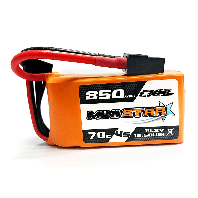 CNHL MiniStar 850mAh 14.8V 4S 70C Lipo Battery XT60, product image from Kiwiquads