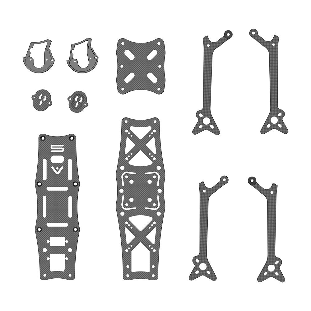 AOS 5 and 5.5 V5 X-Cell Frame Parts, product image from Kiwiquads