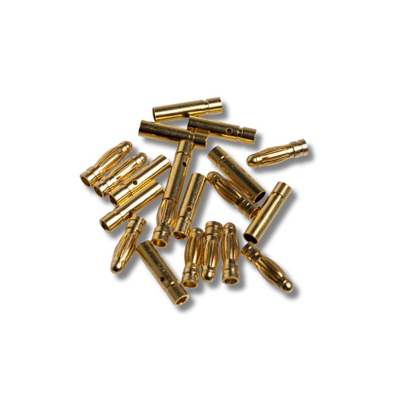 Amass Gold Connector 3.0mm 10 sockets + 10 plugs, product image from Kiwiquads