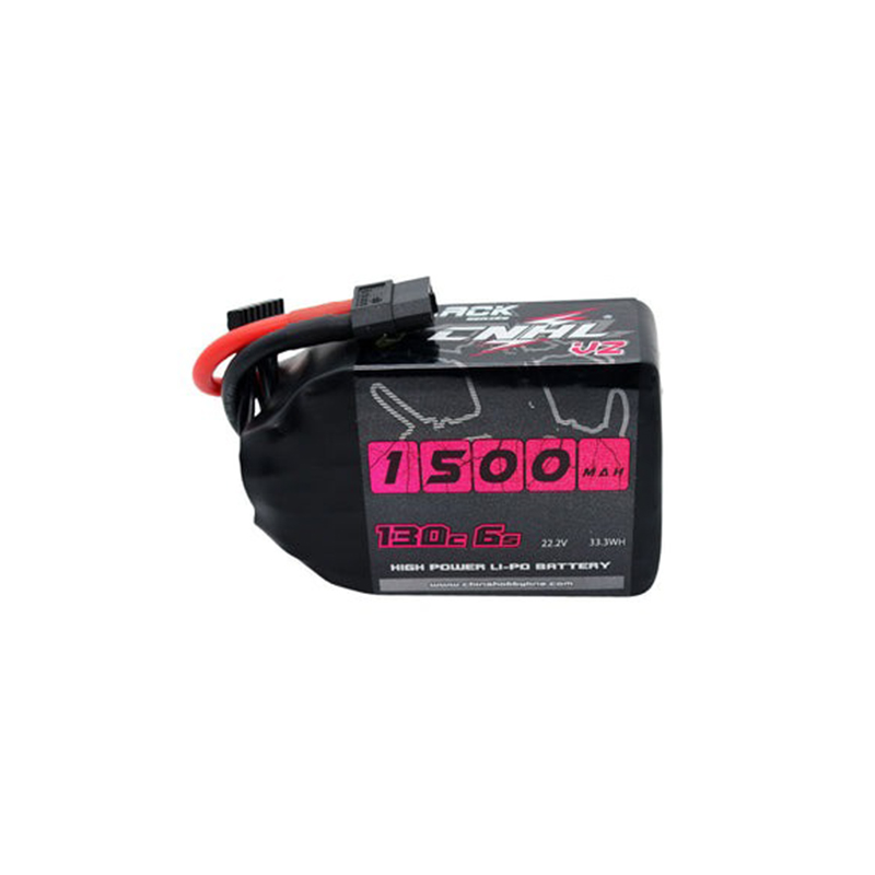 CNHL Black Series V2.0 1500mAh 22.2V 6S 130C Lipo Battery, product image from Pyrodrone
