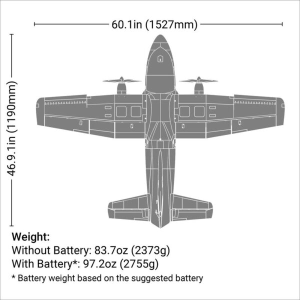 E-Flite EC-1500 Twin 1.5m BNF-Basic w/AS3X and SAFE Select - Image 3