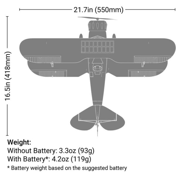 E-Flite UMX WACO, Yellow BNF Basic with AS3X & SAFE - Image 8