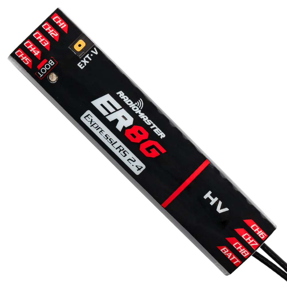 RadioMaster ER8G 2.4GHz 8Ch ExpressLRS PWM Receiver, product image from Kiwiquads
