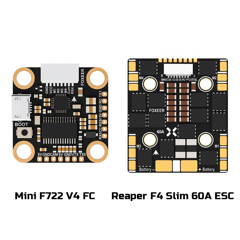 Foxeer F7 Mini + Reaper F4 Slim 60A – Racing Stack, product image from Kiwiquads
