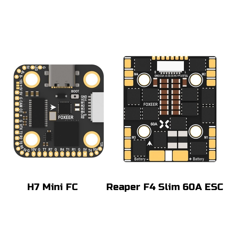 Foxeer H7 Mini + Reaper F4 Slim 60A – Racing Stack, product image from Kiwiquads