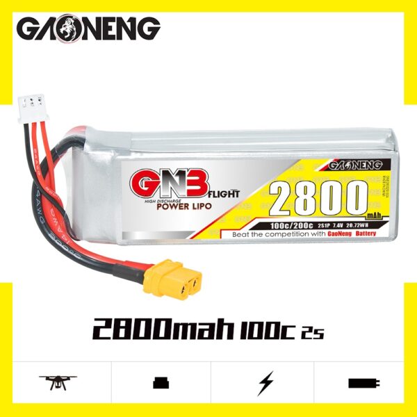 GNB Battery 7.4V 100C 2800mAh 2S