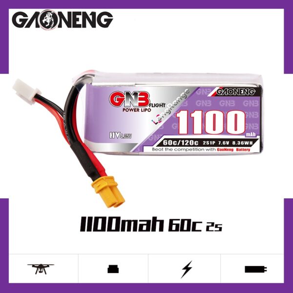 GNB LiPo Battery 7.6V 60C 1100mAh 2S HV