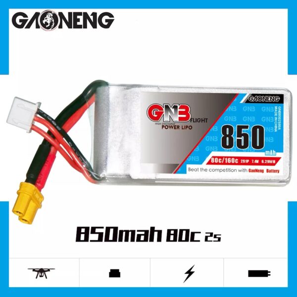 GNB Battery 7.4V 80C 850mAh 2S