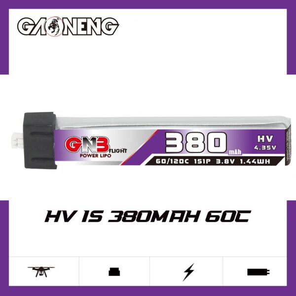 GNB Battery 3.8V 60C 380mAh 1S JST 1.25mm
