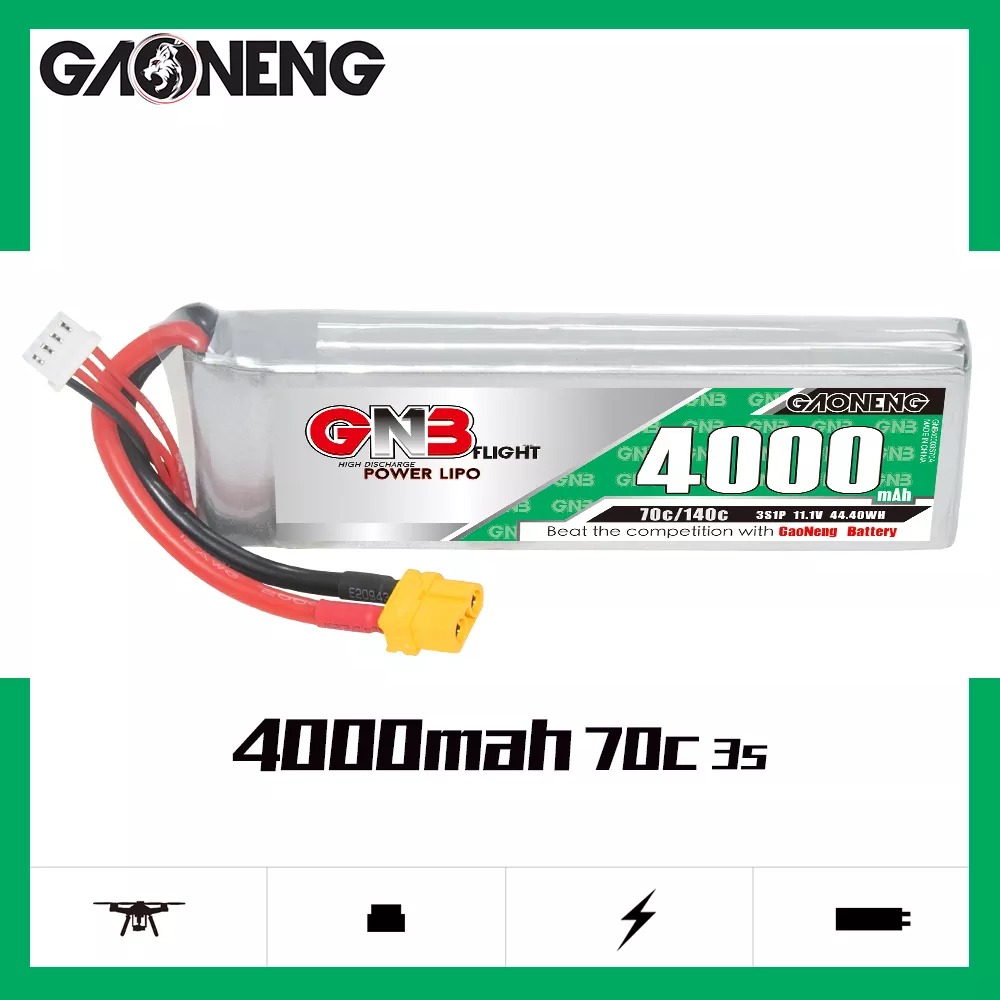 GNB Batteries GNB Battery 11.1V 70C 4000mAh 3S, product image from Kiwiquads