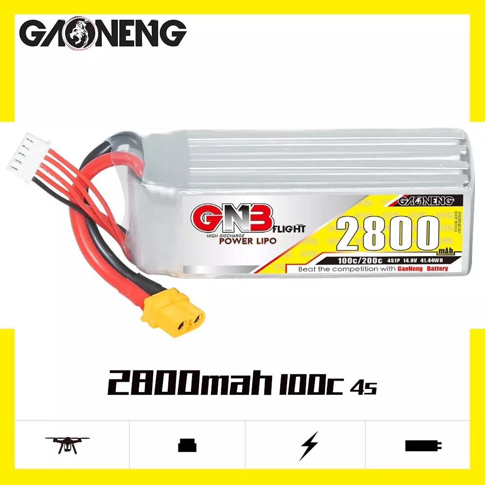 GNB Batteries GNB Battery 14.8V 100C 2800mAh 4S, product image from Kiwiquads