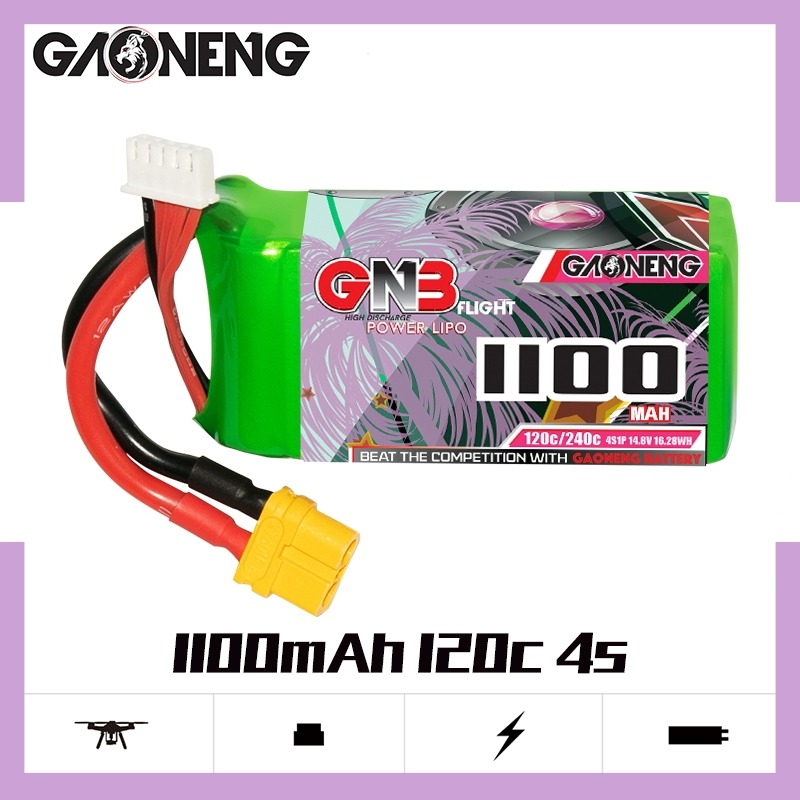 GNB Batteries GNB Battery 14.8V 120C 1100mAh 4S, product image from Kiwiquads