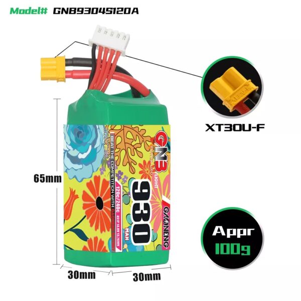 GNB Battery 14.8V 120C 930mAh 4S - Image 5