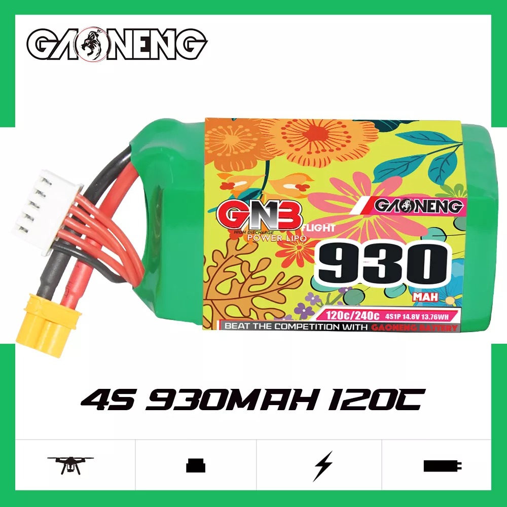 GNB Batteries GNB Battery 14.8V 120C 930mAh 4S, product image from Kiwiquads