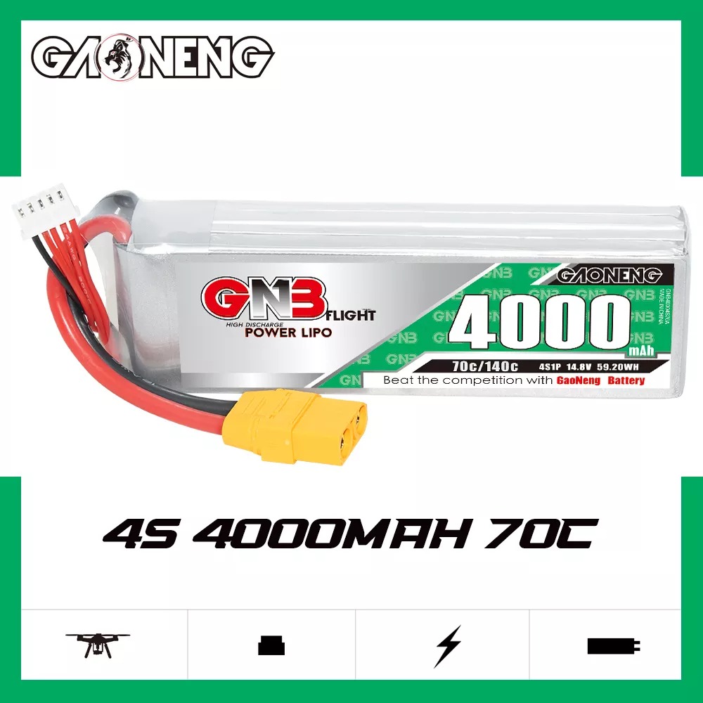 GNB Batteries GNB Battery 14.8V 70C 4000mAh 4S, product image from Kiwiquads