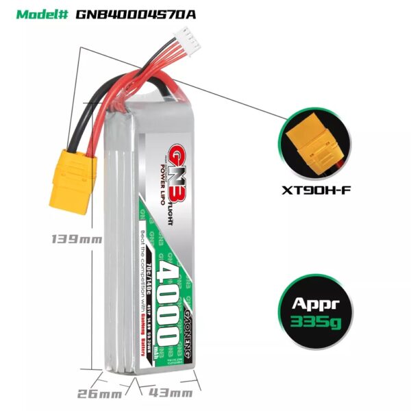 GNB Battery 14.8V 70C 4000mAh 4S - Image 3