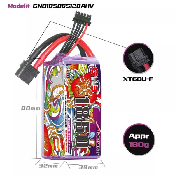GNB LiPo Battery 15.2V 120C 1850mAh 4S HV - Image 4