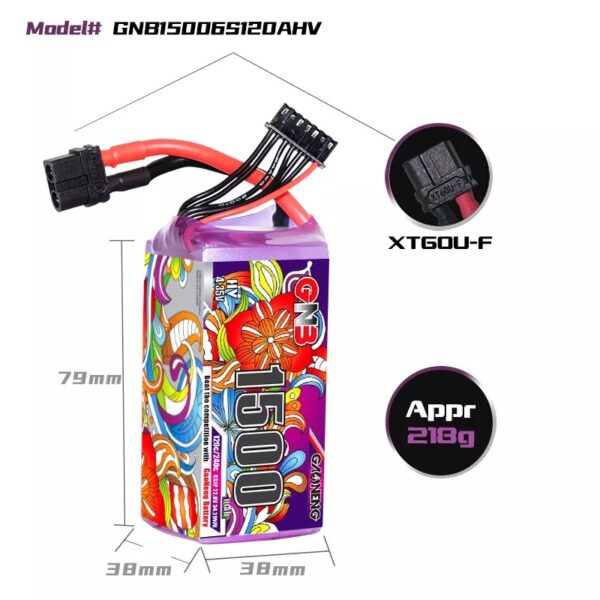 GNB LiPo Battery 22.8V 120C 1500mAh 6S HV - Image 3