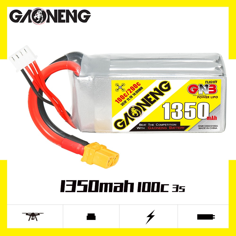 GNB Batteries GNB Battery 11.1V 100C 1350mAh 3S, product image from Kiwiquads