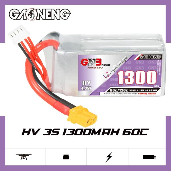 GNB Battery 11.4V 60C 1300mAh 3S HV