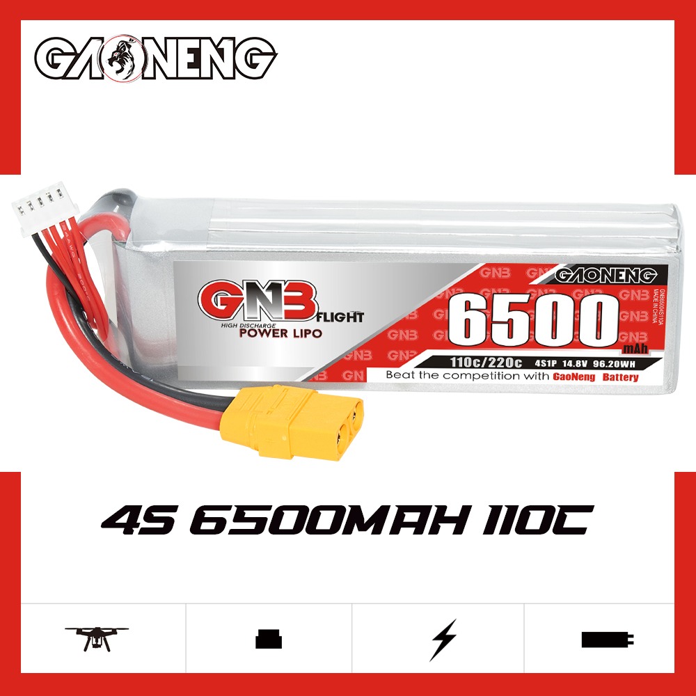 GNB Batteries GNB Battery 14.8V 110C 6500mAh 4S, product image from Kiwiquads