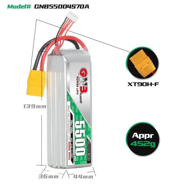 GNB Battery 14.8V 70C 5500mAh 4S - Image 2