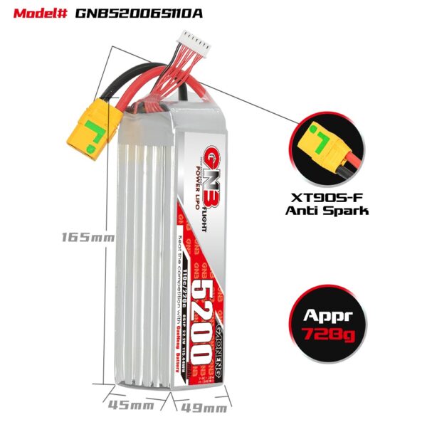 GNB Battery 22.2V 110C 5200mAh 6S - Image 2