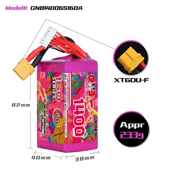 GNB Battery 22.2V 160C 1400mAh 6S - Image 2