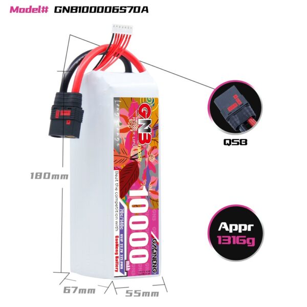 GNB Battery 22.2V 70C 10000mAh 6S1P - Image 2