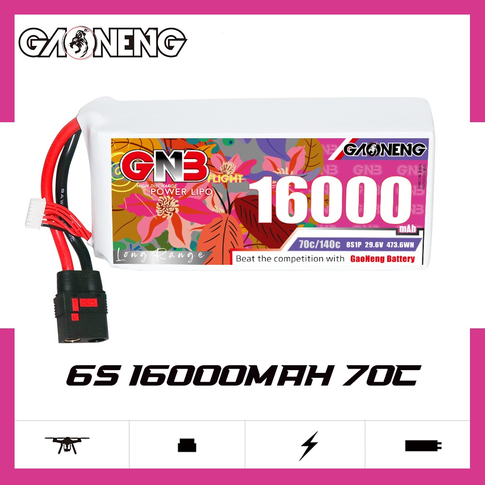 GNB Batteries GNB Battery 22.2V 70C 16000mAh 6S QS8, product image from Kiwiquads