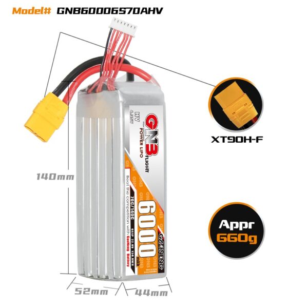 GNB Battery 22.8V 70C 6000mAh 6S HV - Image 2