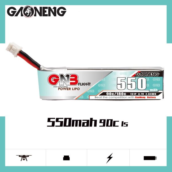 GNB Battery 3.7V 90C 550mAh 1S PH2 Cable