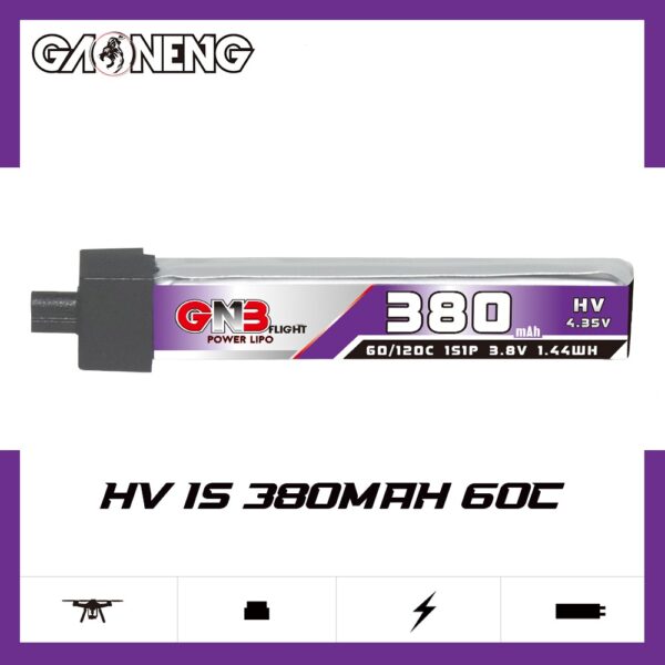 GNB Battery 3.8V 60C 380mAh 1S HV A30 Head Connector