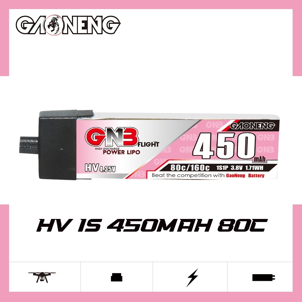 GNB Batteries GNB Battery 3.8V 80C 450mAh 1S HV A30 Head Connector, product image from Kiwiquads