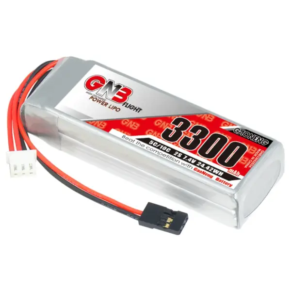 GNB Battery 7.4V 3300mAh 2S for Airtronics/Sanwa MT-4, M11X, M12 - Image 3