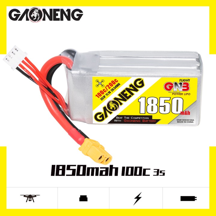 GNB Batteries GNB Battery 11.1V 100C 1850mAh 3S, product image from Kiwiquads
