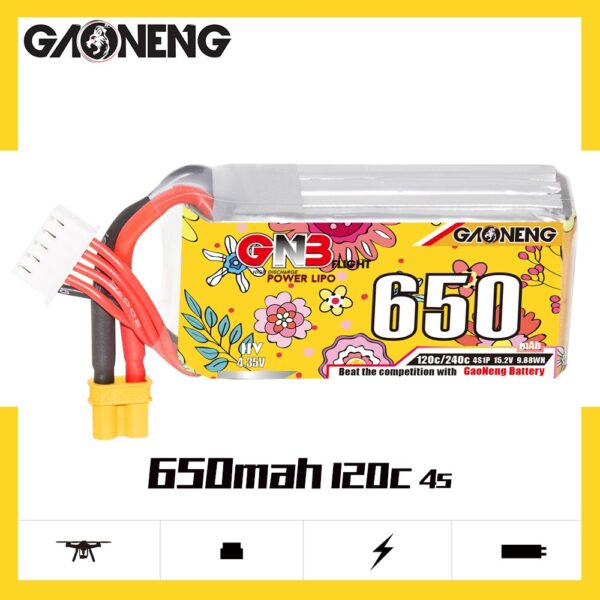 GNB Battery 15.2V 120C 650mAh 4S HV