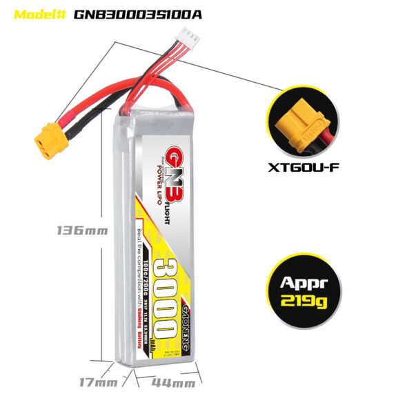 GNB Battery 11.1V 100C 3000mAh 3S - Image 3