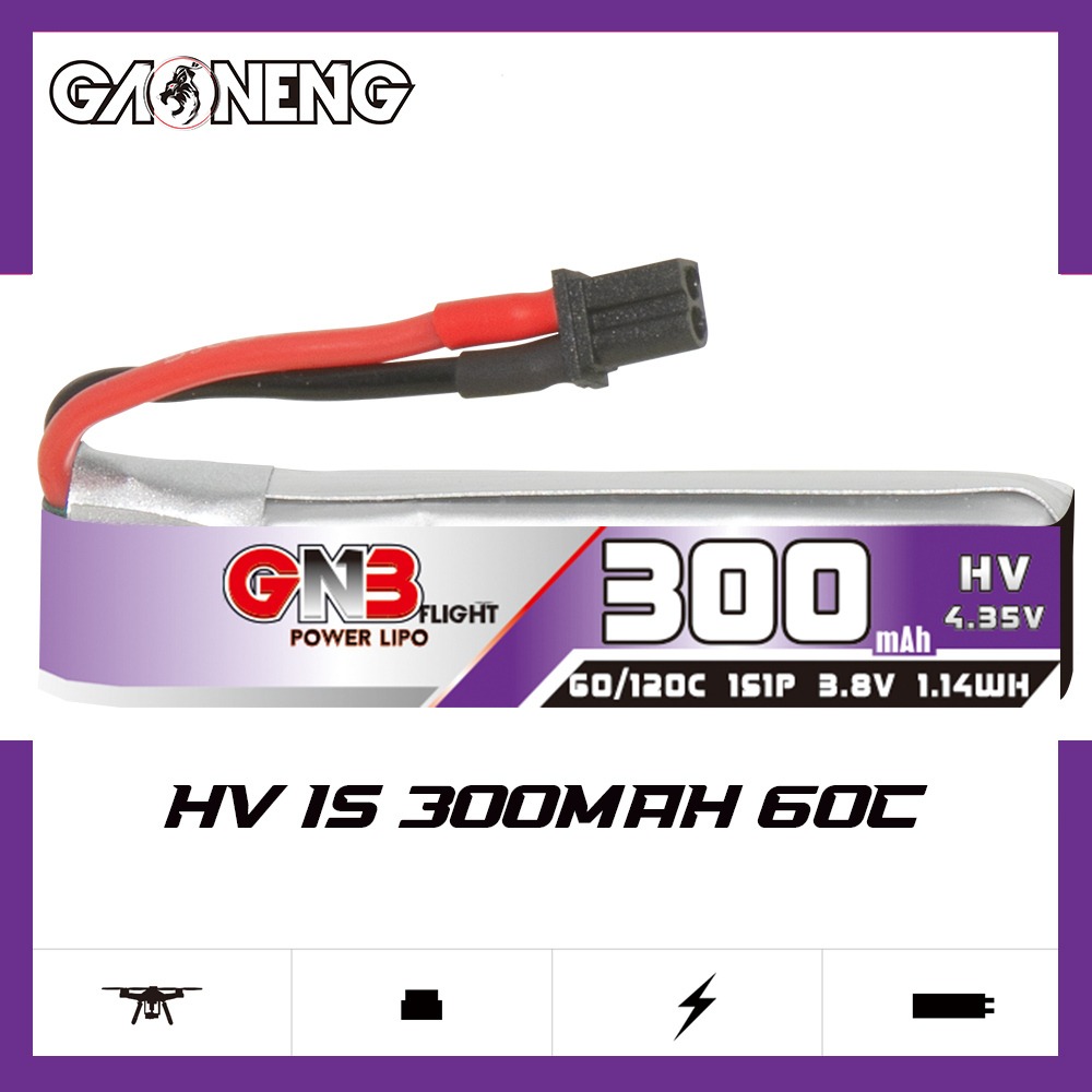 GNB Batteries GNB Battery 3.8V 60C 300mAh 1S HV A30 Cabled Connector, product image from Kiwiquads