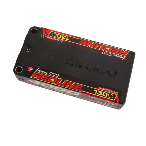 Gens Ace 4000mAh 2S 130C 7.6V HardCase HV Redline - Image 2