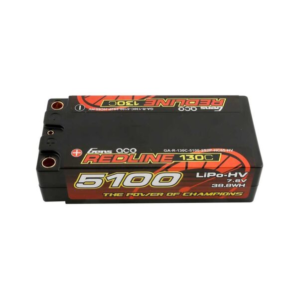 Gens Ace 5100mAh 2S2P 130C 7.6V HardCase HV Redline