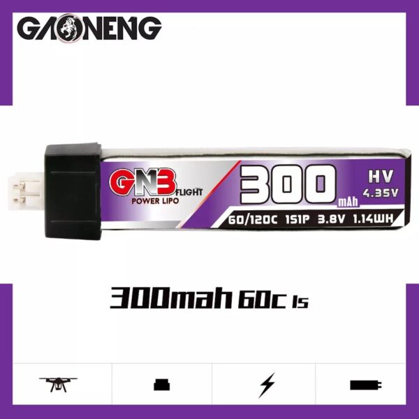 GNB Battery 3.8V 60C 300mAh 1S – PH2 Head Connector
