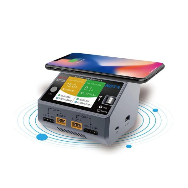 HOTA D6 Pro 325W 15A 1-6S Dual Channel AC/DC Smart Charger w/ Wireless Charging - Image 4
