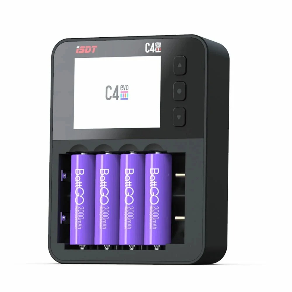 ISDT C4 EVO Charger for AAA/AA 18650/21700, product image from Kiwiquads