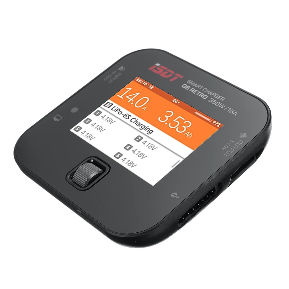 ISDT Q6 Retro DC 350W Mini Smart Charger, product image from Kiwiquads