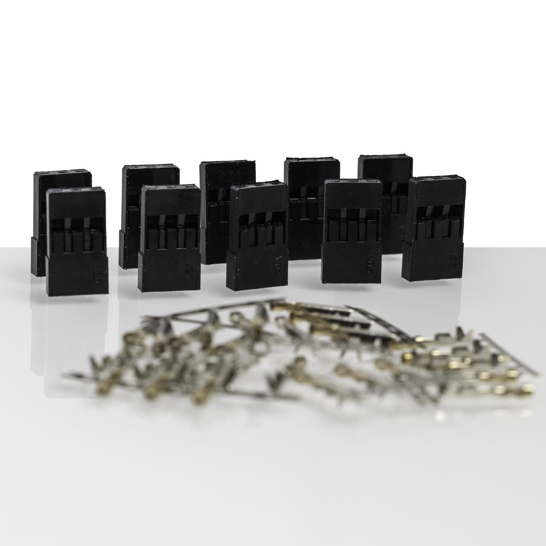 Dupont JR Servo 10 Sets Gold Crimps and Housing Kit, product image from Kiwiquads