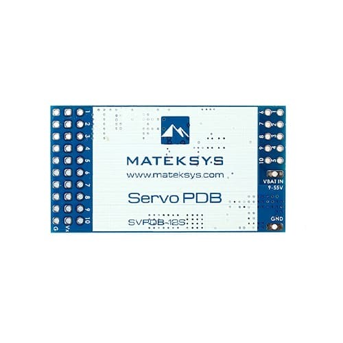 Mateksys Servo PDB w/ 12A BEC 9-55V to 5/6/8V, product image from Kiwiquads
