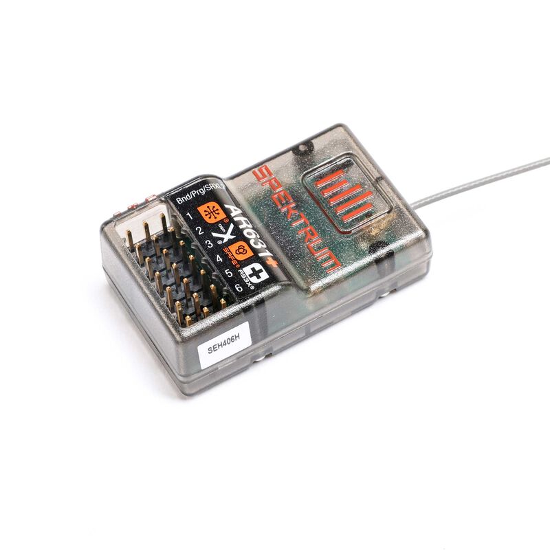 Spektrum AR631+ 6 Channel AS3X+ & SAFE Receiver, product image from Kiwiquads